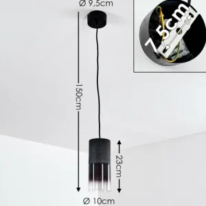 hofstein Suspension Kuparuk Noir, 1 lumière* Lampes Modernes