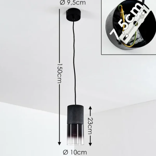hofstein Suspension Kuparuk Noir, 1 lumière* Lampes Modernes