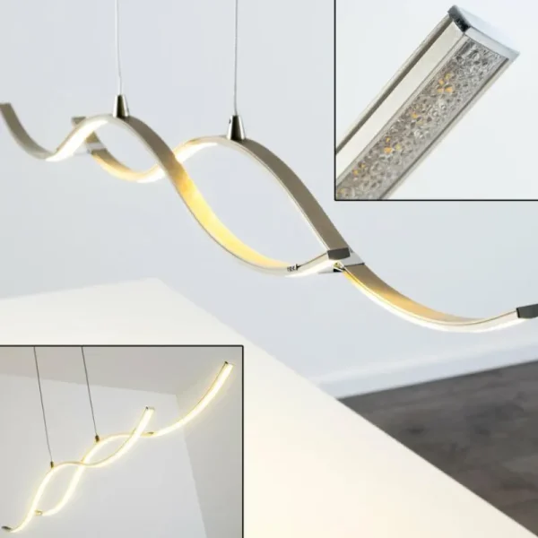 hofstein Suspension Kurikko LED Nickel mat, 1 lumière* Lampes Modernes