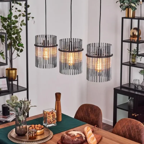 hofstein Suspension Lagielas Noir, 3 lumières* Lampes Modernes