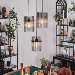 hofstein Suspension Lagielas Noir, 3 lumières* Lampes Modernes