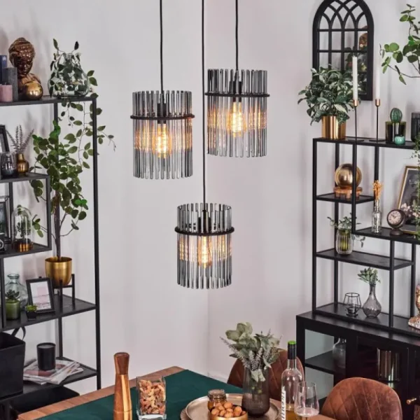 hofstein Suspension Lagielas Noir, 3 lumières* Lampes Modernes