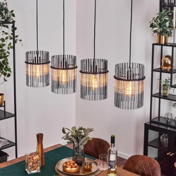 hofstein Suspension Lagielas Noir, 4 lumières* Lampes Modernes