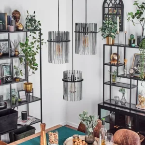 hofstein Suspension Lagielas Noir, 3 lumières* Lampes Modernes