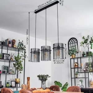hofstein Suspension Lagielas Noir, 3 lumières* Lampes Modernes