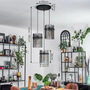 hofstein Suspension Lagielas Noir, 3 lumières* Lampes Modernes