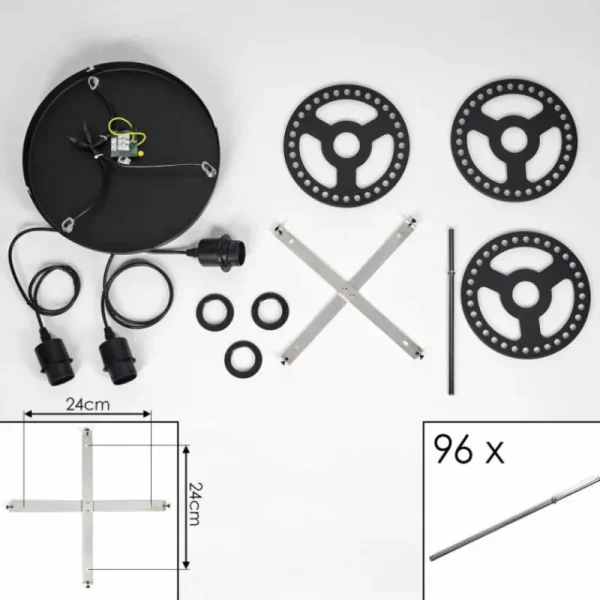 hofstein Suspension Lagielas Noir, 3 lumières* Lampes Modernes