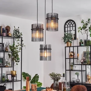 hofstein Suspension Lagielas Noir, 3 lumières* Lampes Modernes