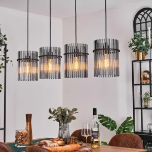 hofstein Suspension Lagielas Noir, 4 lumières* Lampes Modernes
