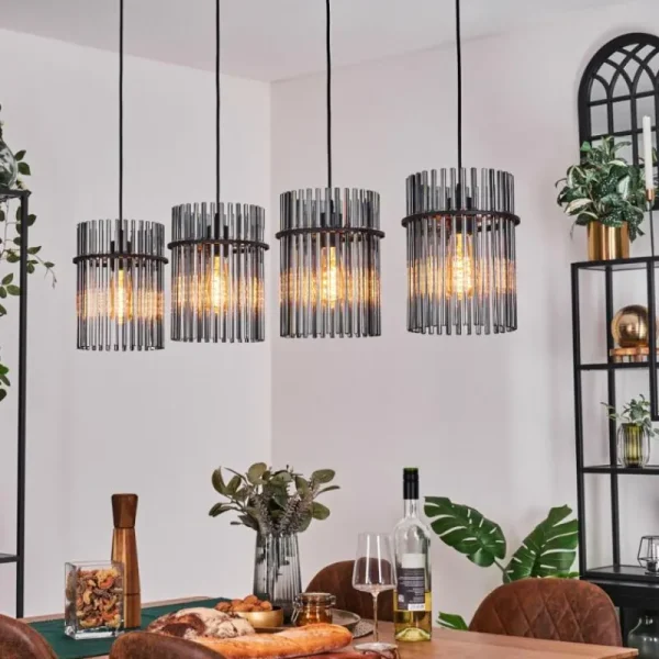 hofstein Suspension Lagielas Noir, 4 lumières* Lampes Modernes