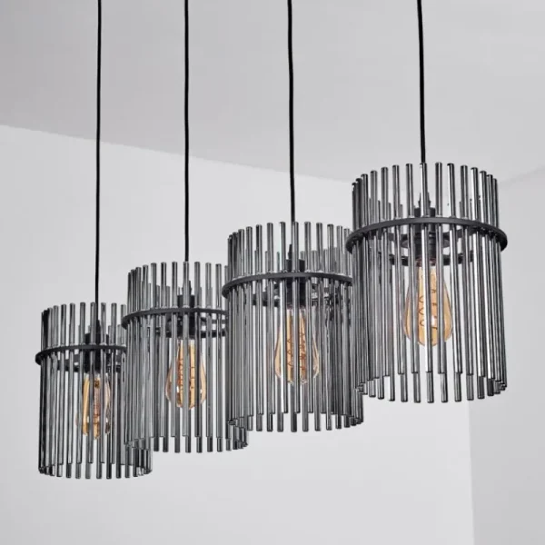 hofstein Suspension Lagielas Noir, 4 lumières* Lampes Modernes
