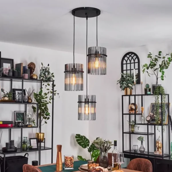 hofstein Suspension Lagielas Noir, 3 lumières* Lampes Modernes