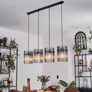 hofstein Suspension Lagielas Noir, 4 lumières* Lampes Modernes