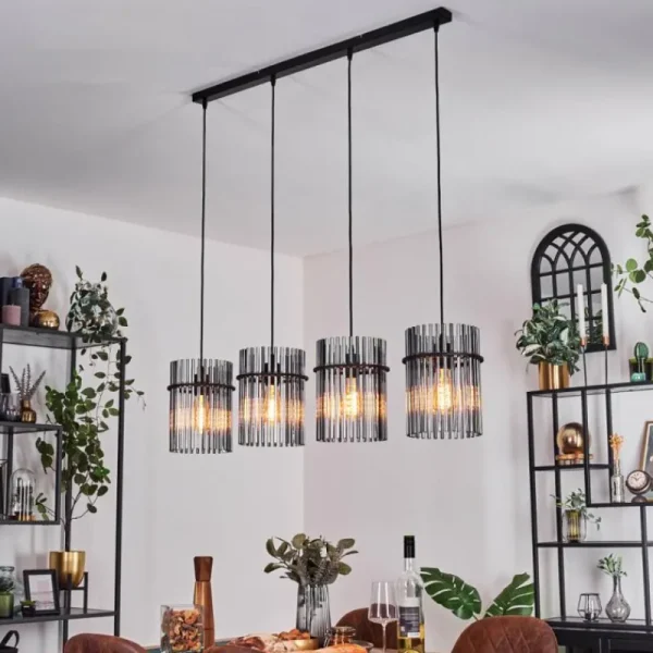 hofstein Suspension Lagielas Noir, 4 lumières* Lampes Modernes