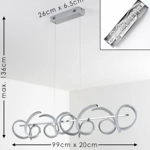 hofstein Suspension Lavaca LED Argenté, 4 lumières* Lampes Modernes
