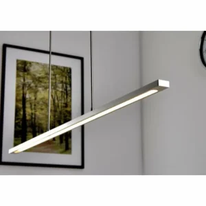 hofstein Suspension LED Masterlight Real 2 Acier inoxydable, Nickel mat, 1 lumière* Lampes Modernes