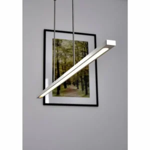 hofstein Suspension LED Masterlight Real 2 Acier inoxydable, Nickel mat, 1 lumière* Lampes Modernes