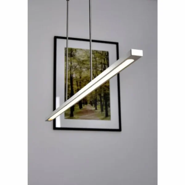 hofstein Suspension LED Masterlight Real 2 Acier inoxydable, Nickel mat, 1 lumière* Lampes Modernes