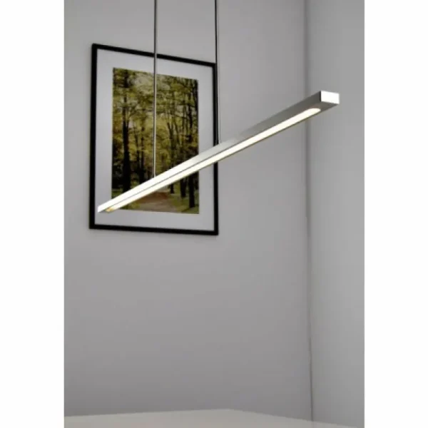 hofstein Suspension LED Masterlight Real 2 Acier inoxydable, Nickel mat, 1 lumière* Lampes Modernes