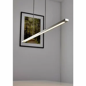 hofstein Suspension LED Masterlight Real 2 Acier inoxydable, Nickel mat, 1 lumière* Lampes Modernes
