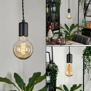 hofstein Suspension Lemone Noir, 1 lumière* Lampes Modernes