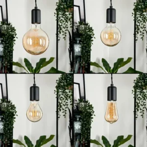 hofstein Suspension Lemone Noir, 1 lumière* Lampes Modernes