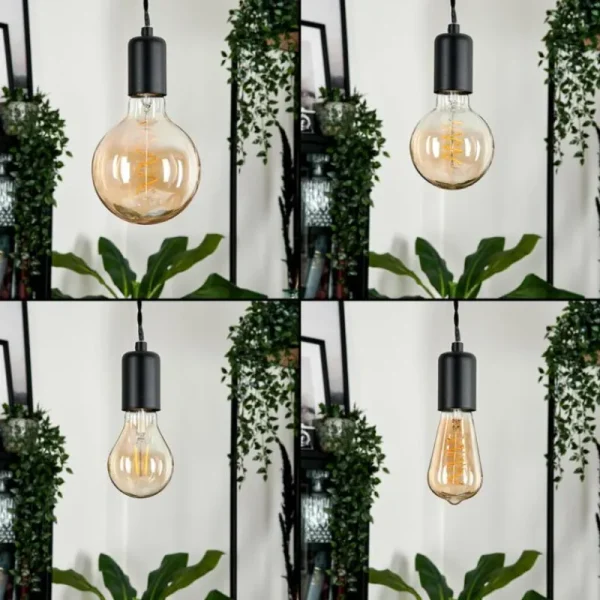 hofstein Suspension Lemone Noir, 1 lumière* Lampes Modernes