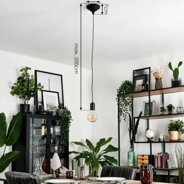 hofstein Suspension Lemone Noir, 1 lumière* Lampes Modernes