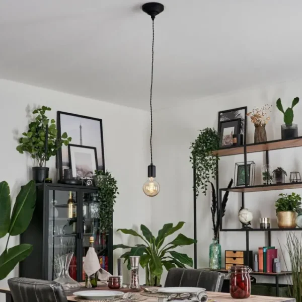 hofstein Suspension Lemone Noir, 1 lumière* Lampes Modernes