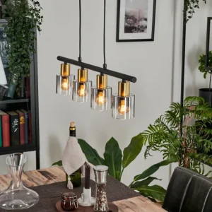hofstein Suspension Leteque Noir, 4 lumières* Lampes Modernes