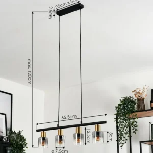 hofstein Suspension Leteque Noir, 4 lumières* Lampes Modernes