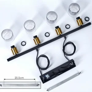hofstein Suspension Leteque Noir, 4 lumières* Lampes Modernes