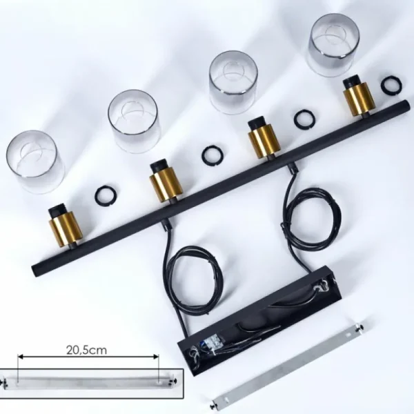hofstein Suspension Leteque Noir, 4 lumières* Lampes Modernes
