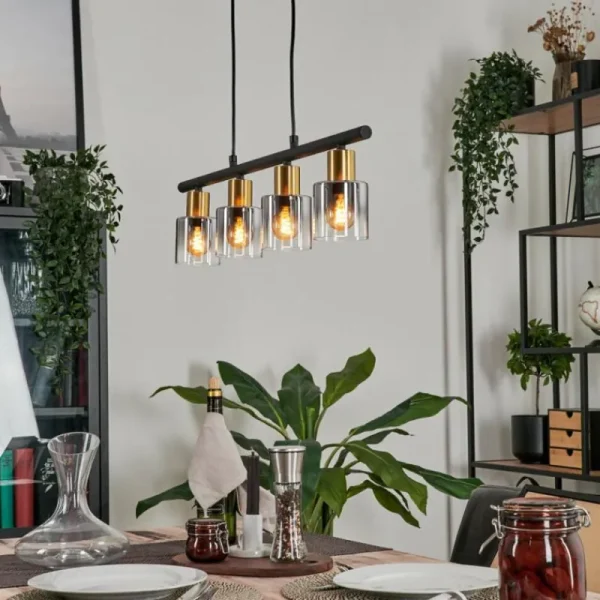 hofstein Suspension Leteque Noir, 4 lumières* Lampes Modernes