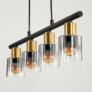 hofstein Suspension Leteque Noir, 4 lumières* Lampes Modernes