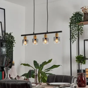 hofstein Suspension Leteque Noir, 4 lumières* Lampes Modernes