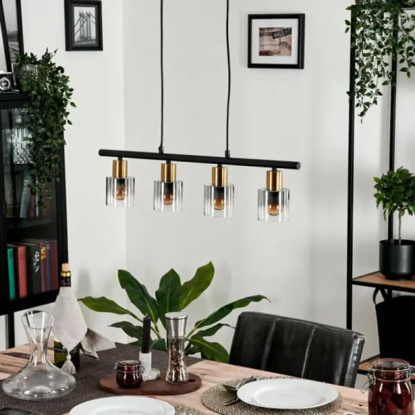 hofstein Suspension Leteque Noir, 4 lumières* Lampes Modernes