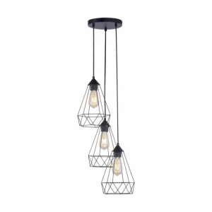 hofstein Suspension Leuchten-Direkt SKELETTON Noir, 3 lumières* Lampes Modernes