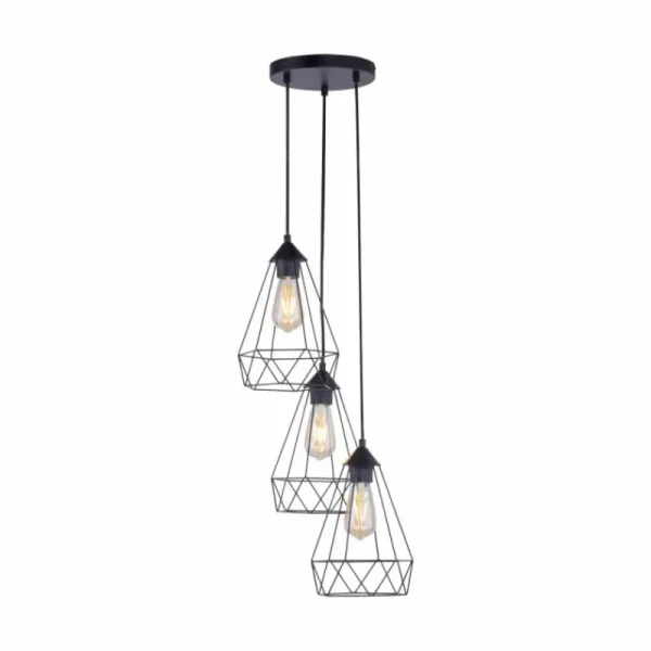 hofstein Suspension Leuchten-Direkt SKELETTON Noir, 3 lumières* Lampes Modernes