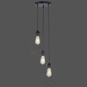 hofstein Suspension Leuchten-Direkt SKELETTON Noir, 3 lumières* Lampes Modernes