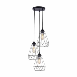 hofstein Suspension Leuchten-Direkt SKELETTON Noir, 3 lumières* Lampes Modernes