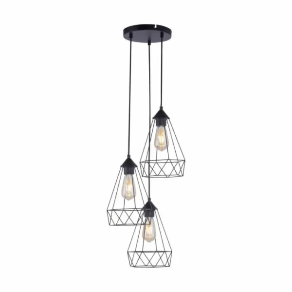 hofstein Suspension Leuchten-Direkt SKELETTON Noir, 3 lumières* Lampes Modernes