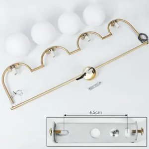 hofstein Suspension Lisca Or, 4 lumières* Lampes En Verre