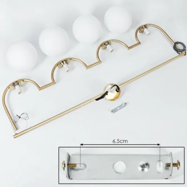 hofstein Suspension Lisca Or, 4 lumières* Lampes En Verre