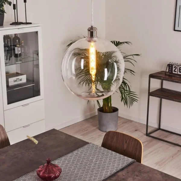 hofstein Suspension Lololo Acier inoxydable, 1 lumière* Lampes En Verre