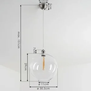 hofstein Suspension Lololo Acier inoxydable, 1 lumière* Lampes En Verre