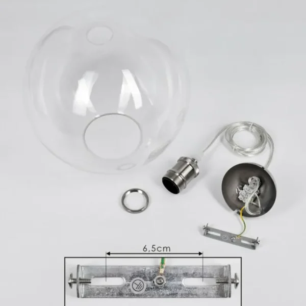 hofstein Suspension Lololo Acier inoxydable, 1 lumière* Lampes En Verre