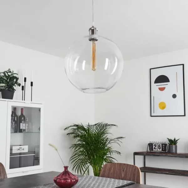 hofstein Suspension Lololo Acier inoxydable, 1 lumière* Lampes En Verre