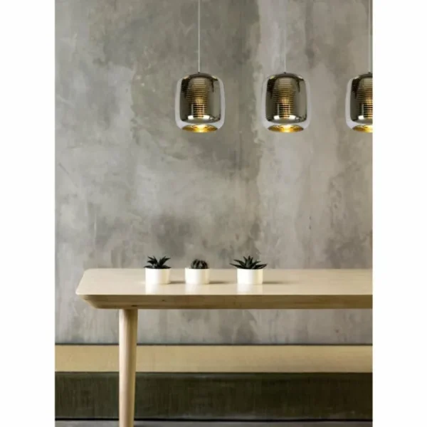 Luminaires Lucide Suspension Lucide ERYN Chrome, 3 lumières* Lampes En Verre