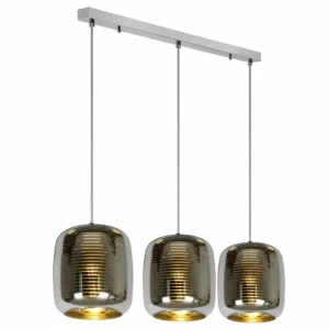 Luminaires Lucide Suspension Lucide ERYN Chrome, 3 lumières* Lampes En Verre